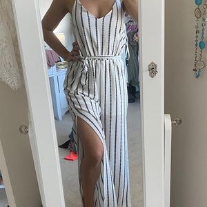 Striped pants jumpsuit